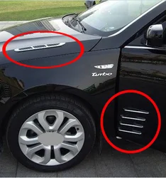 

Big Sale Universal Car ABS chromium styling stickers Simulation Vents Decorative Shark Gills Outlet Side Vents free shipping