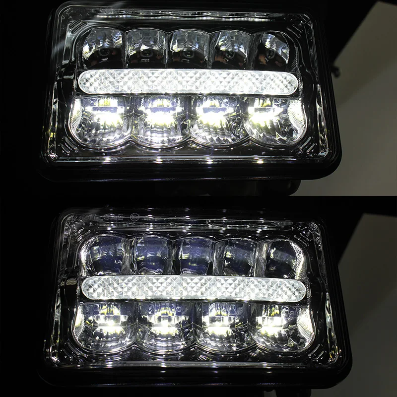 

4 X 6'' Led (2 PCS) Headlight With Parking Light Replace HID Xenon H4651 H4652 H4656 H4666 H6545 Peterbilt Kenworth Freightliner
