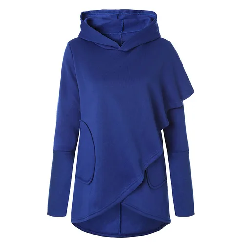 

2019 Free Shipping New Fashion Spring Autumn Women Pure Colored Hat Cover Long Sleeve Irregular Sanitary Coat Black Blue Red
