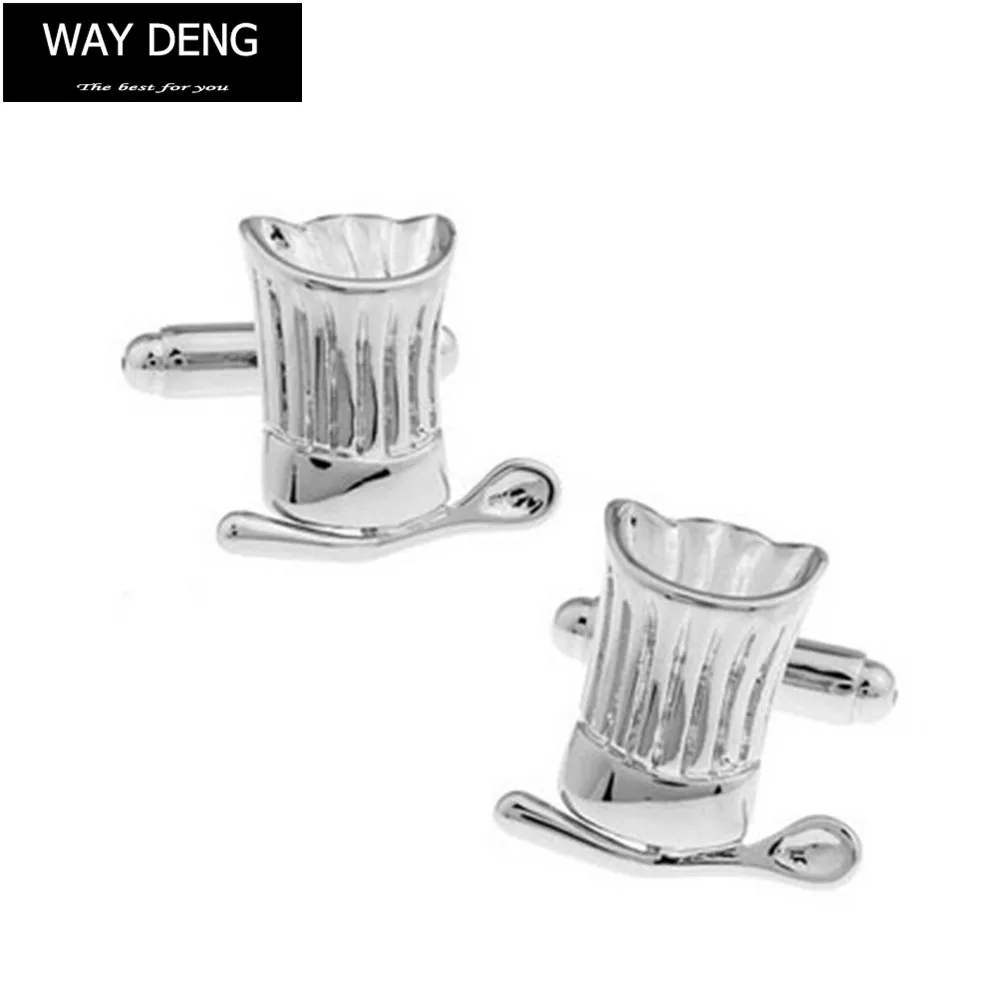 

Way Deng - Fashion Silver Metal Copper Chef Hat Design Cufflinks Men Wedding Tuxedo Shirt Buttons Cuff Links Jewelry - YC120