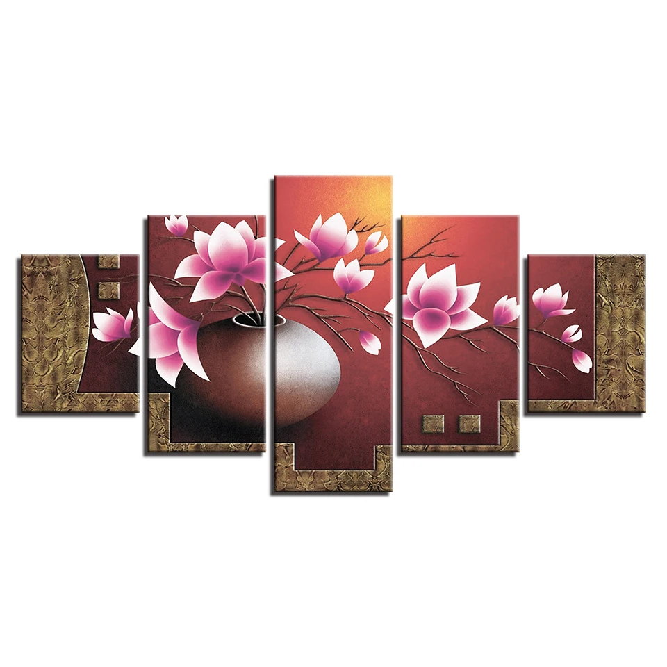 

Full diamond 5p picture diamond Magnolia flower vase painting Modern embroidery cross stitch rhinestone mosaic painting home de