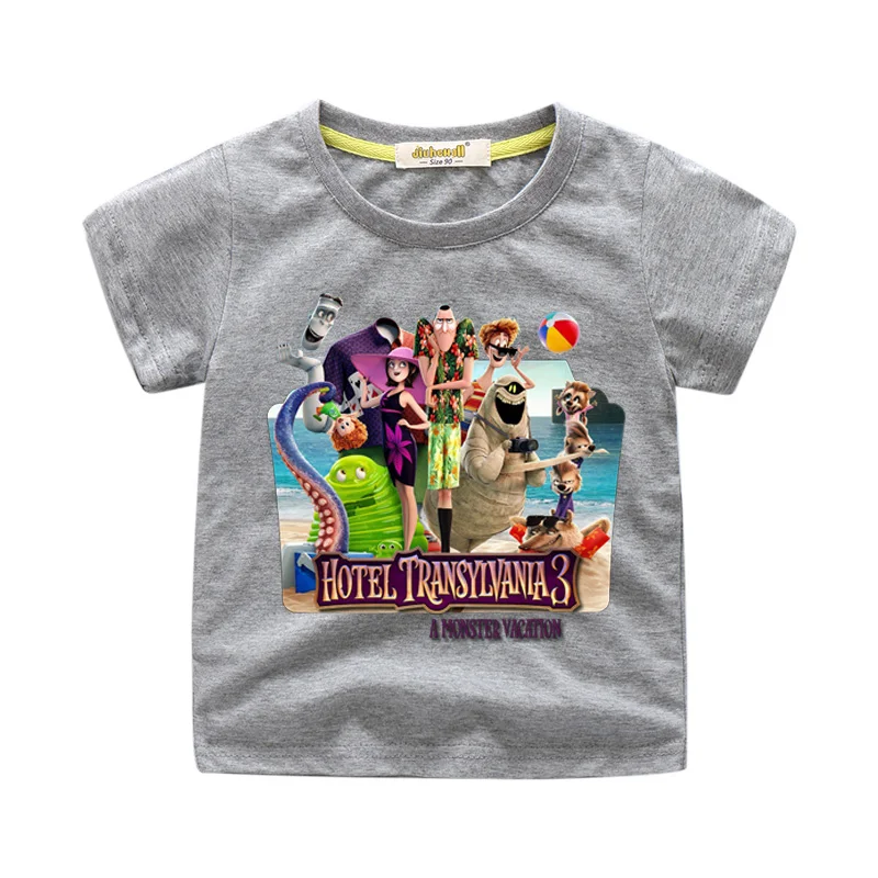 

2018 Cartoon 3D Hotel Transylvania 3 Tees Tops Clothing Children Boys Summer Shorts T-shirt Clothes Girls Tshirt Costumes WJ103
