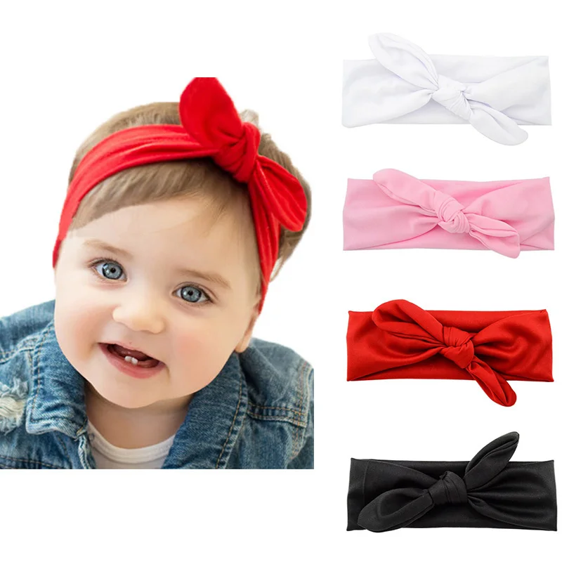 

Fashion Solid Color Headband Rabbit Ear Bow Newborn Baby Head Bandages Elastic Hair Baby Photo Shoot Hair Accessories