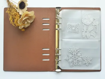 Scrapbooking Cutting Dies Organizer Stencil Stamps Collection Album Storage Book PU Leather Cover PVC Inner Sheets and Pockets