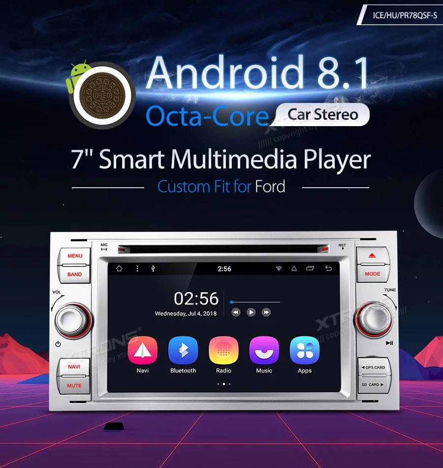 Best XTRONS 7" Android 8.1 Octa Core Car Stereo DVD Player Radio GPS Navigation for FORD Focus II C-Max 2005 2006 2007 Fusion Transit 0