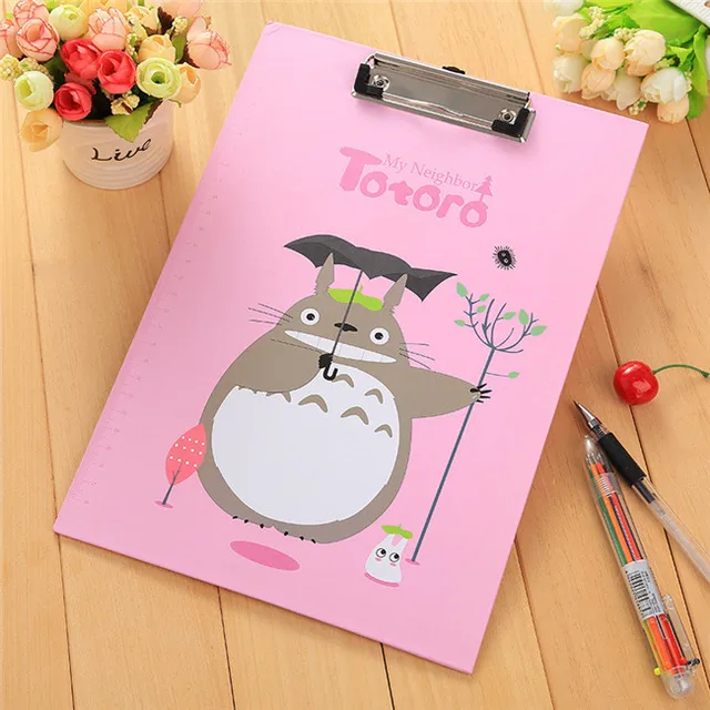 A4 Totoro Kawaii Clipboards Cute Anime Stationery Store Clip Folder Board Desk File Drawing