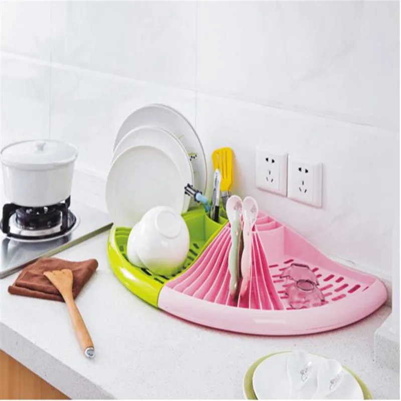 1 Pcs Creative Triangular Drain Rack Great Kitchen Tableware Tea Set Bowl Receiver Storage Stacks