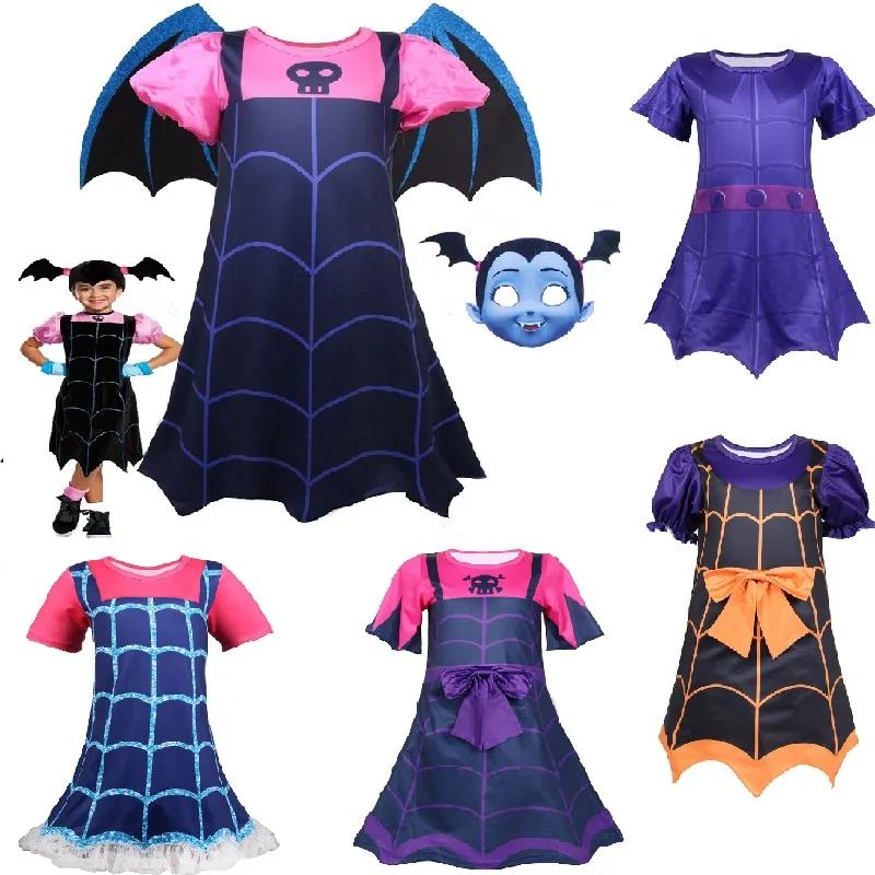 2019 Vampirinas платья для костюм девочки маскарада Vampirina маска крылья летучей мыши