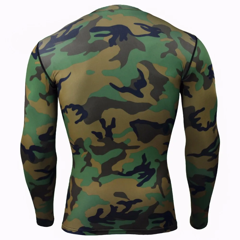 homens, MMA Compressão Vestuário, Leggings, Bodybuilding T-shirt, Camuflagem Tricô