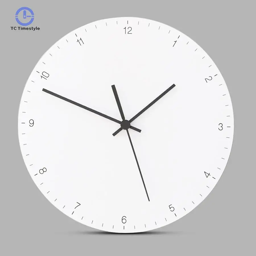 

Wall Clocks Home Decor Silent 12 Inch Nordic Brief Wall Clock Simple Modern Design Living Room White 3d Decorative Wooden Watch