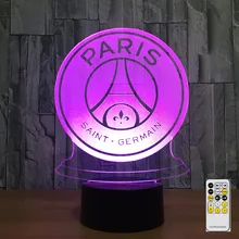 7 Color Lamp 3D Visual LED Night Lights for Kids Touch USB Table Lampara Lampe Nightlight Paris Saint Football 2018 Dropship