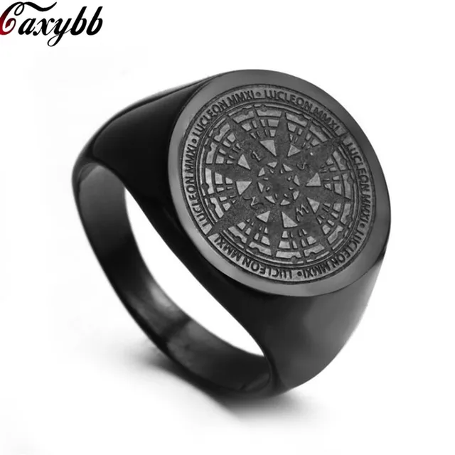 HQLCX Mens Fashion 316L Stainless Steel Viking Rings for Vintage Northern Europe Style Pirate Compass Rings Male Jewelry HQLCX Mens Fashion 316L Stainless Steel Viking Rings for Vintage Northern Europe Style Pirate Compass Rings Male Jewelry