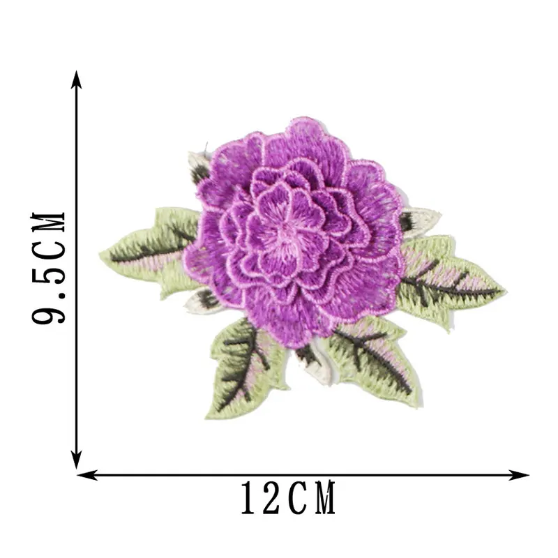 DIY одежды патч 1 шт./2 шт. для джинсовые эмблемы сумки пришить на вышивку стикер для рукоделия розы аксессуары для одежды аппликация - Цвет: Purple C