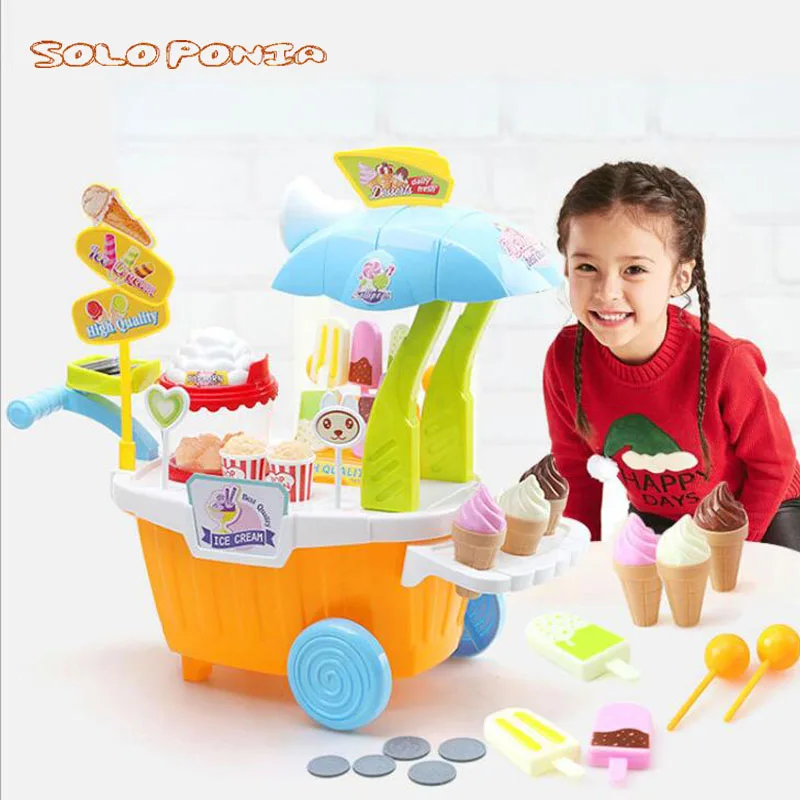 Diy Дети Бакалея Еда мороженое и конфеты магазина супермаркета торгового игрушка Кухня притворяться, играть в игрушки подарок на день ребенка детские игрушки