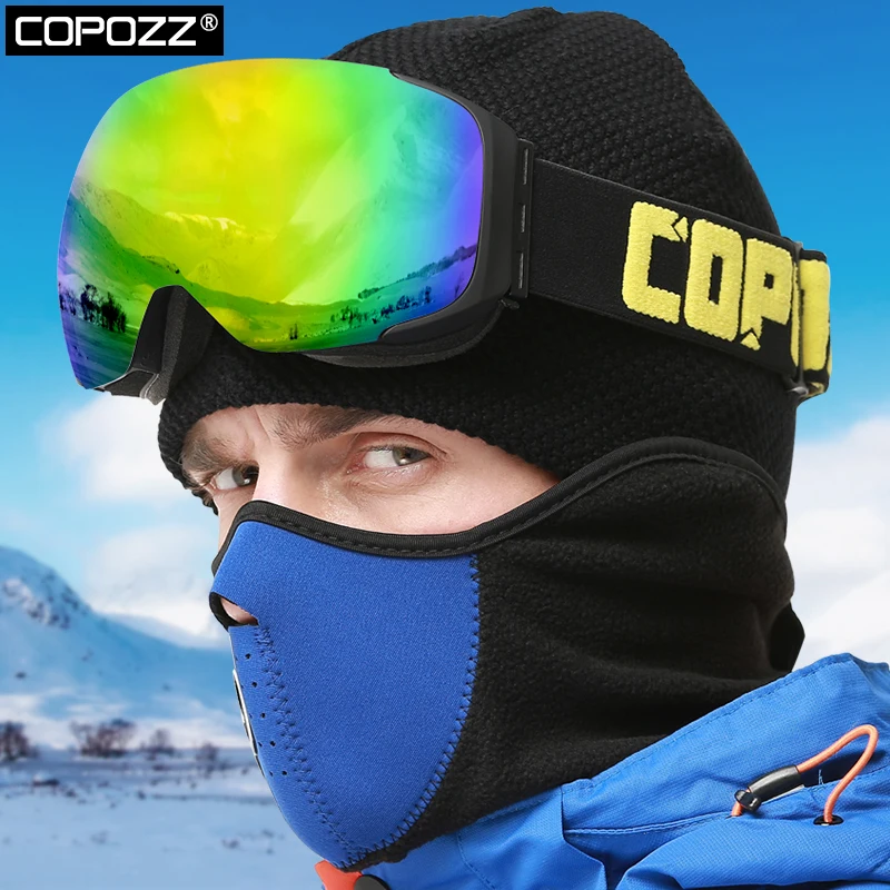 Magnetic ski goggles New COPOZZ brand double layers UV400 anti-fog big ski mask glasses skiing men women snow snowboard goggles