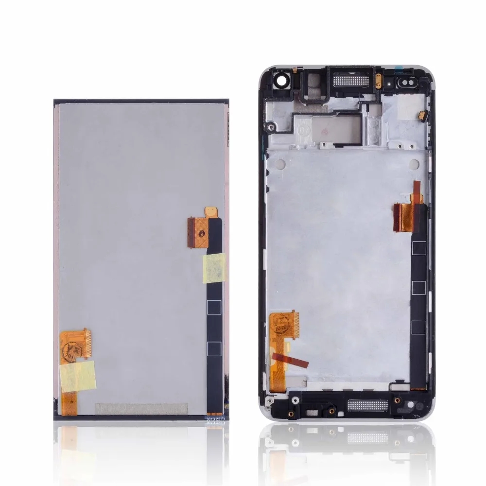 Дисплей для HTC ONE M7 801e LCD в сборе с тачскрином на рамке Оригинал черный красный