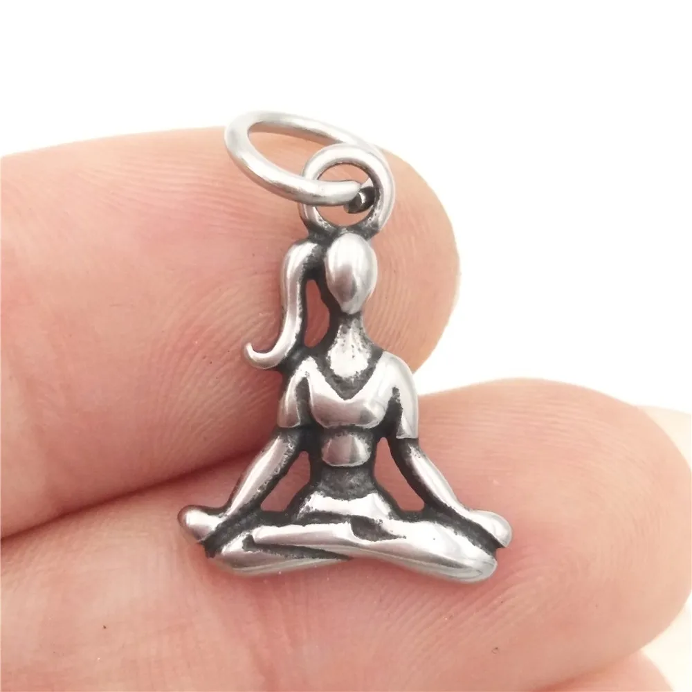 Bulk 30pcs Stainless Steel Metal Yoga Charms Om Ohm Aum Meditation