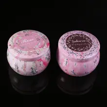 1 шт., ретро цветочный дизайн, круглая жестяная коробка для чая, конфет, ювелирная монета, банки для хранения, контейнер для макияжа, чехол, подсвечник-Случайная