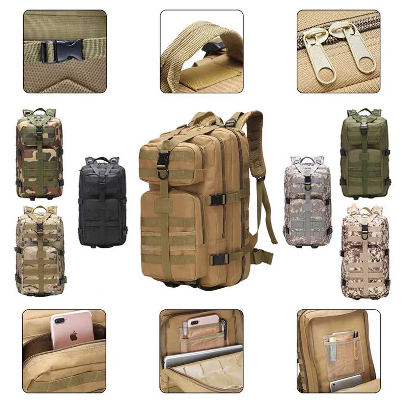  35L Outdoor Tactical Military Climbing Army Backpack Foldable Bag Camping Hiking Backpack Travel Wa