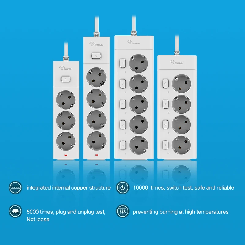 Bull, 5 портов, силовые розетки, силовая полоса, вилка, электрический адаптер питания, высокое качество, умная розетка, электрический удлинитель
