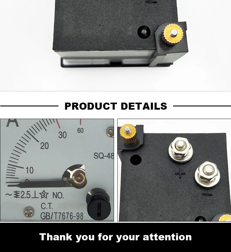 AC0-30A диапазон Аналоговый амперметр SQ-48 Измерение тока Амперметр Панель метр ГБ/T7676-98