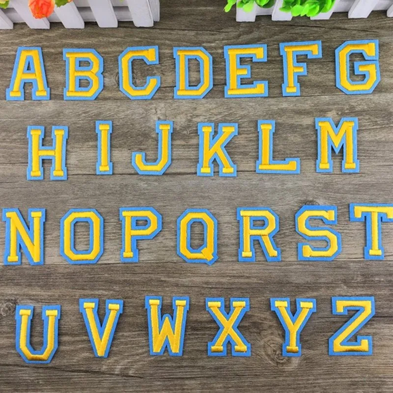 

1Pc English Alphabet Embroidery Gold Letter Clothes Embroidery Cloth Clothes Diy Sticker Clothes Pattern Decal Sewing Patch