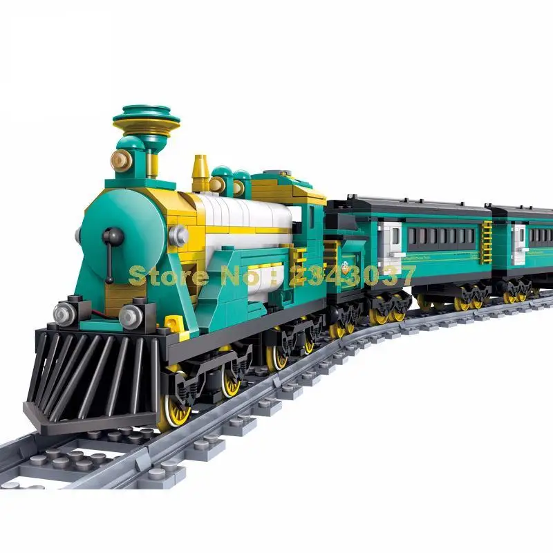 98102 851 шт. Батарея работает электрический Puffing Билли паровоз Building Block|Блочные