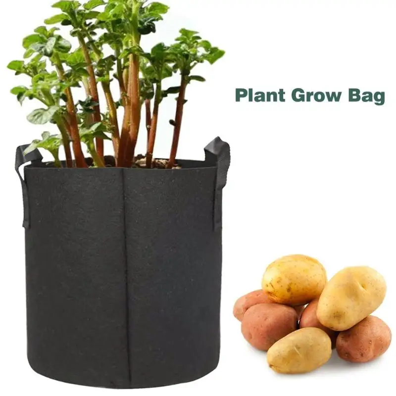 PE Bag Potato Cultivation Planting Woven Felt Bags Garden Pots Planters Tool Foldable Saving Storage Space For Potatoes Tomatoes