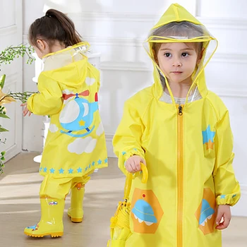 

Yellow Rain Coat Girls Polyester Raincoat Poncho Kids Girls Baby Children Impremiable Rainwear Gear Rain Gear Abrigo Mujer LZO06