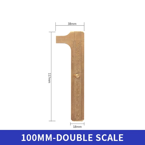 HILDA 0-80 мм/0-100 мм Портативный штангенциркуль из твердой меди, линейка, Прецизионная линейка, мини штангенциркуль - Цвет: Оранжевый