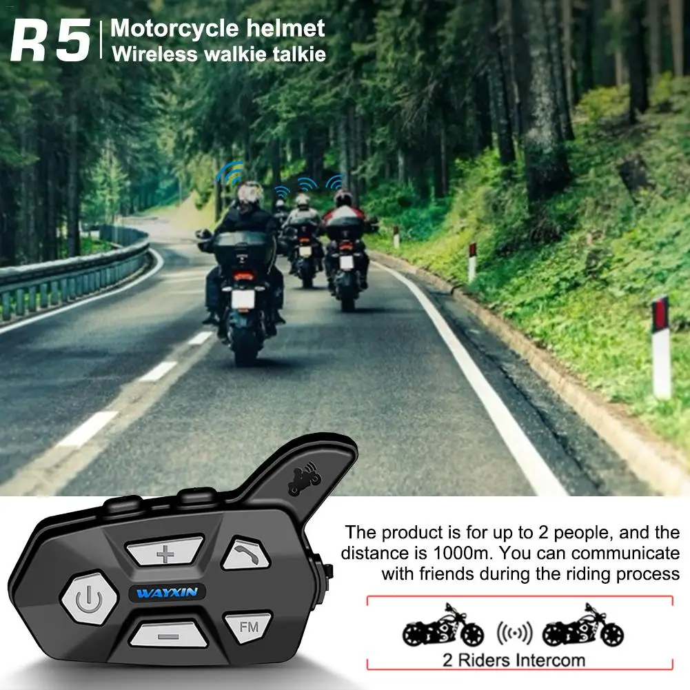 Мотоциклетный шлем гарнитуры Bluetooth 2 переговорник для водителей для мотоцикла R5 мотоцикл FM Bt беспроводное переговорное устройство домофон