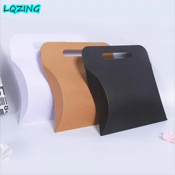 

20pcs Handle Big Size Pillow Box,Candy Exquisite Gift Box, Clothing scarf box,Christmas/Birthday gift box white/black/kraft