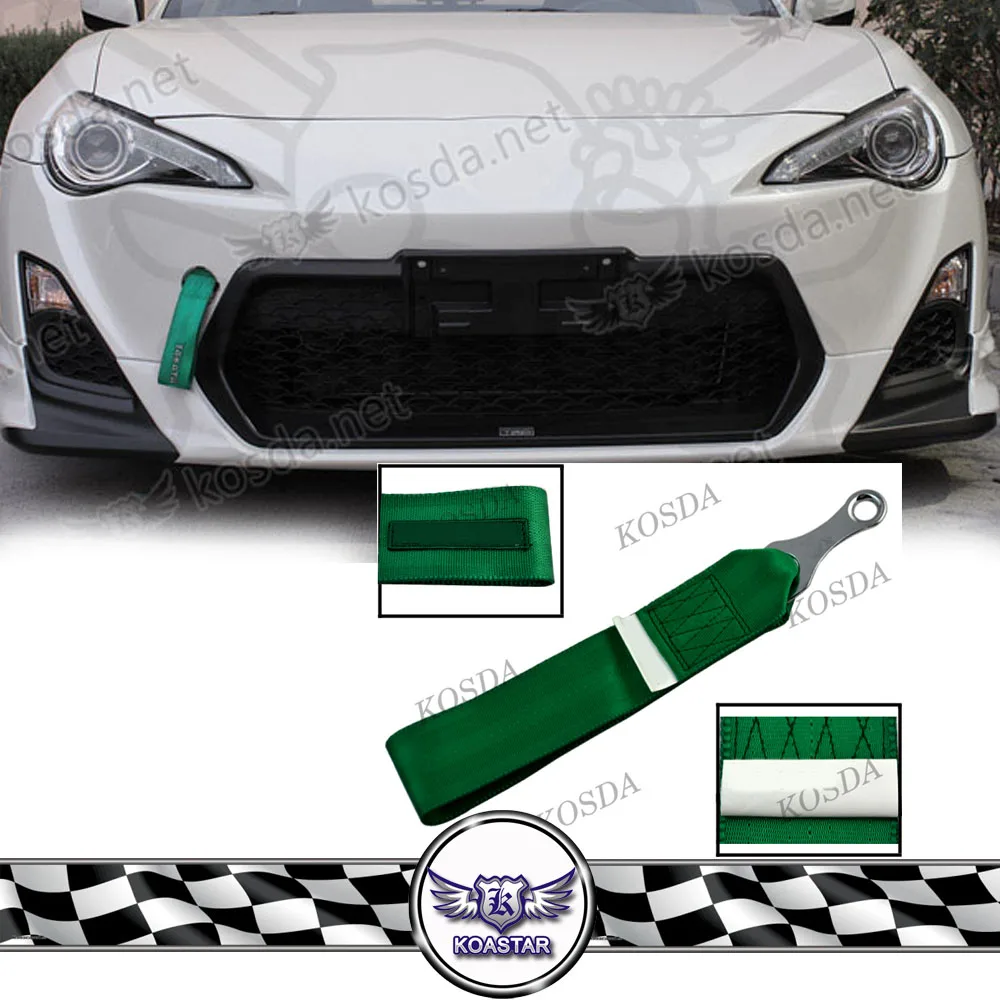 Car Tow Straps Universal Front Tow Hook Strap Track Drifting Black