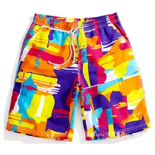 Граффити Эластичный шнурок на талии Повседневное Лето Шорты Для мужчин Пара Пляж совета мужские бермуды Шорты доска Шорты мужской Бриджи Лидер продаж