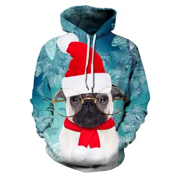 

New Funny Dog 3D Print Hoodies Women Men Loose Fashion Unisex Lover Christmas Hooded Sweatshirts Moleton Coat Feminino Pullover