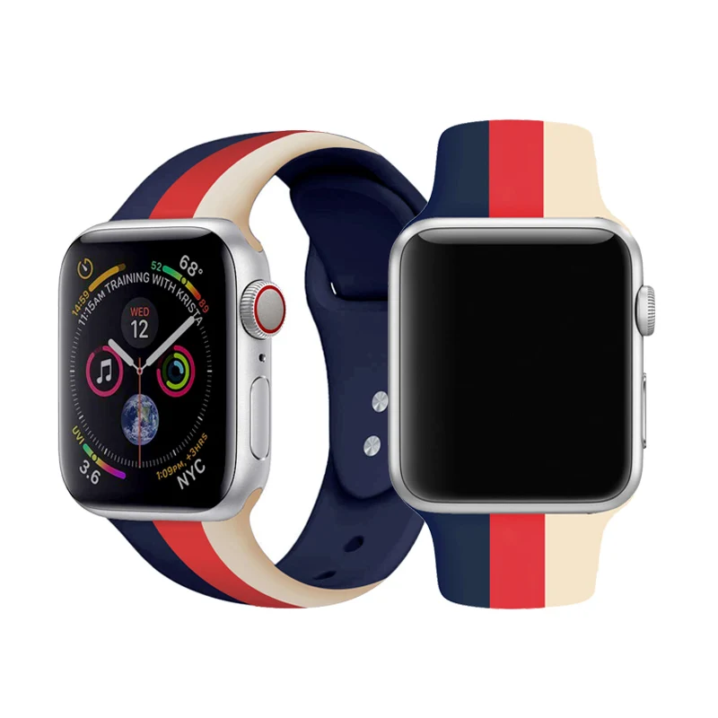 Спортивный силиконовый ремешок для Apple Watch 4 40 мм 44 iwatch 3 2 1 38 42 мягкий красочный