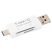 CY USB-C Тип C/USB 2,0/Micro USB TF Micro SD и SD 480 MbpsCard Reader для сотового телефона и ноутбука белый 480 Мбит/с для сотового телефона