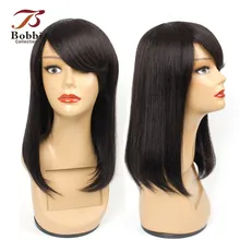 Bobbi коллекция человеческих волос парики с треском натуральный Цвет прямые Волосы remy китайский парик Боб Стиль кружевная коронка 10 12 14 дюймов