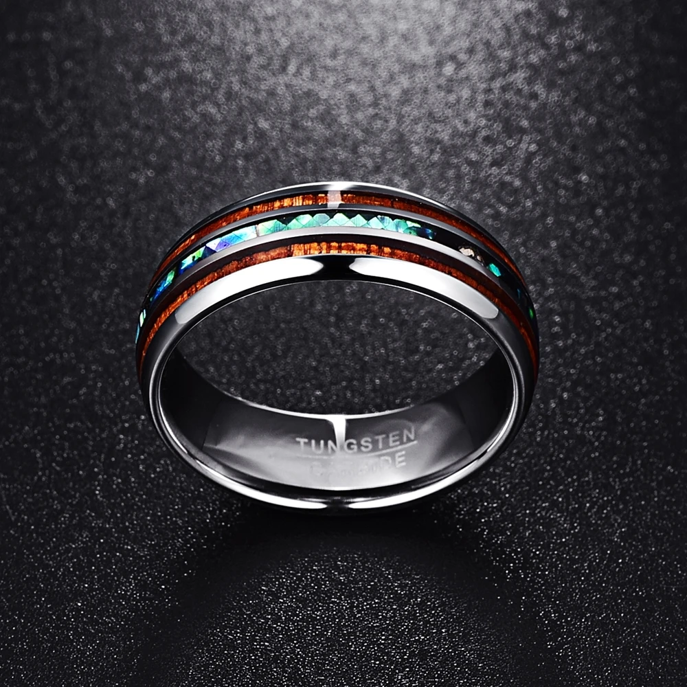 Classic Desgin Wood Grain Polishing Men Rings 100% Tungsten Carbide Wedding Bands Multi-size Ring Men Jewelry Wholesale 2018