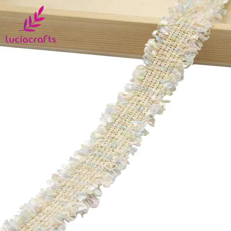 Lucia crafts 2 ярда разноцветная кружевная лента для самостоятельного пошива одежды воротник повязка на голову ремесла материал аксессуары N0705