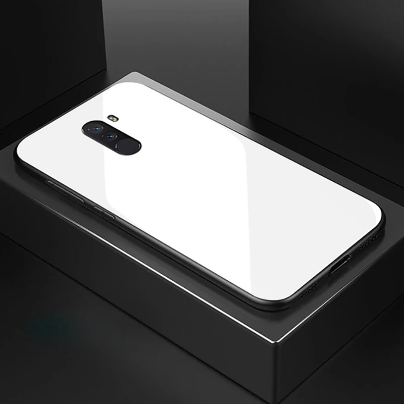 Чехол для телефона, стеклянная крышка, силиконовый бампер для Xiaomi Pocophone F1 Poco PocophoneF1 PocoF1 6 64/128 GB Xiomi, защитный маленький чехол