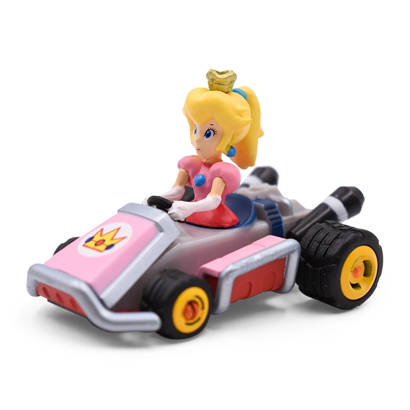 8 стилей Mario Bros Luigi Yoshi Koopa Peach Mario Kart оттягивающая машина ПВХ фигурка игрушки модельные куклы игрушка для детей подарок - Цвет: A