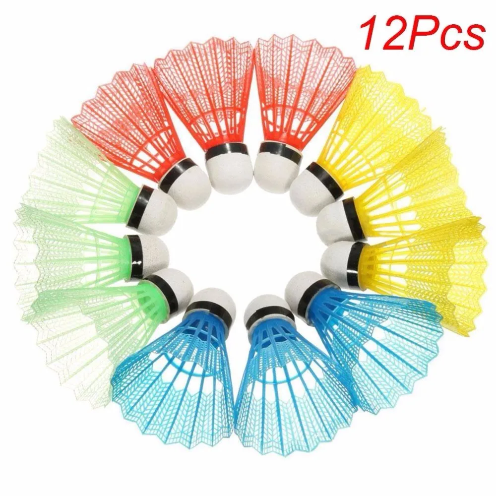 

12 Pcs High Quality Badminton Balls Colorful Portable Shuttlecocks Game Supplies Training Exercise n Foam ball head