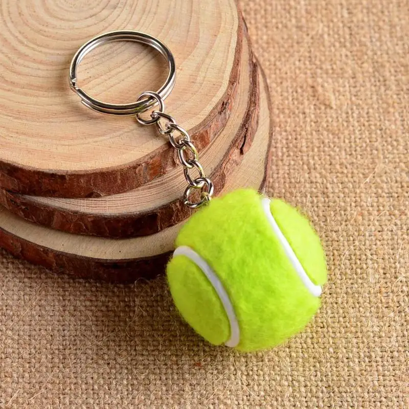 Funny 3D Tennis Ball Key Chain Creative Sport Ball Men Fashion Keychain