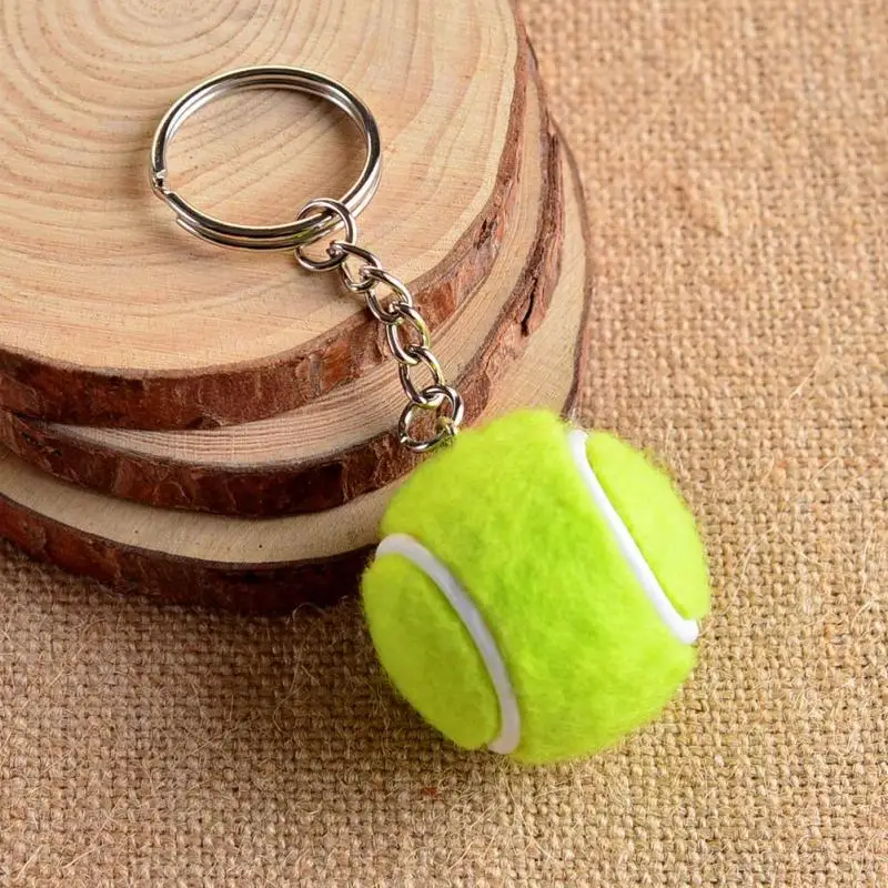 Eg _ Kreative Künstliche 3d Tennisball Anhänger Schlüsselring Sport 