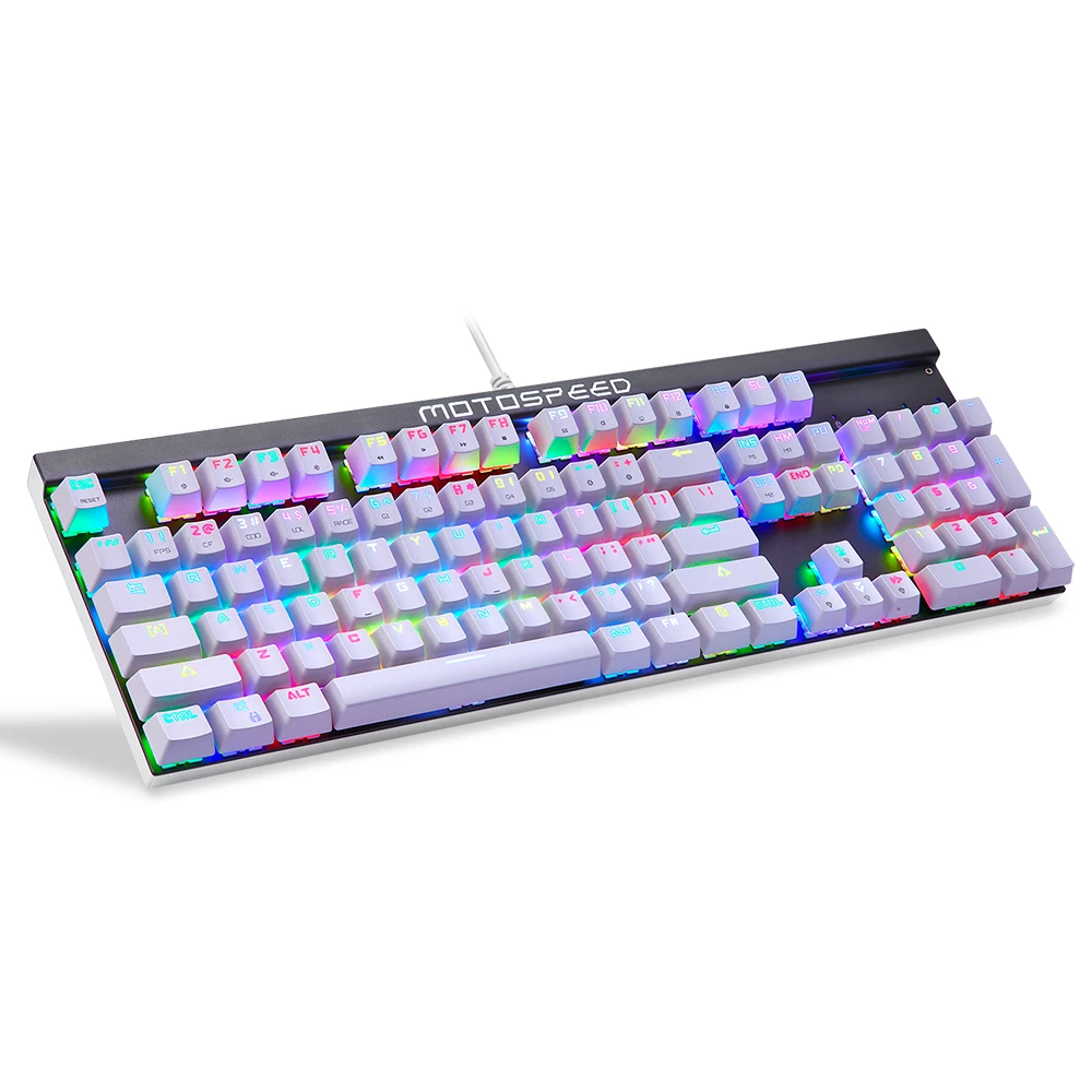 

MOTOSPEED CK103 Mechanical Gaming Keyboard 104 Keys Blue Switches Adjustable Color RGB Backlit 14 Modes LED Backlight For PC