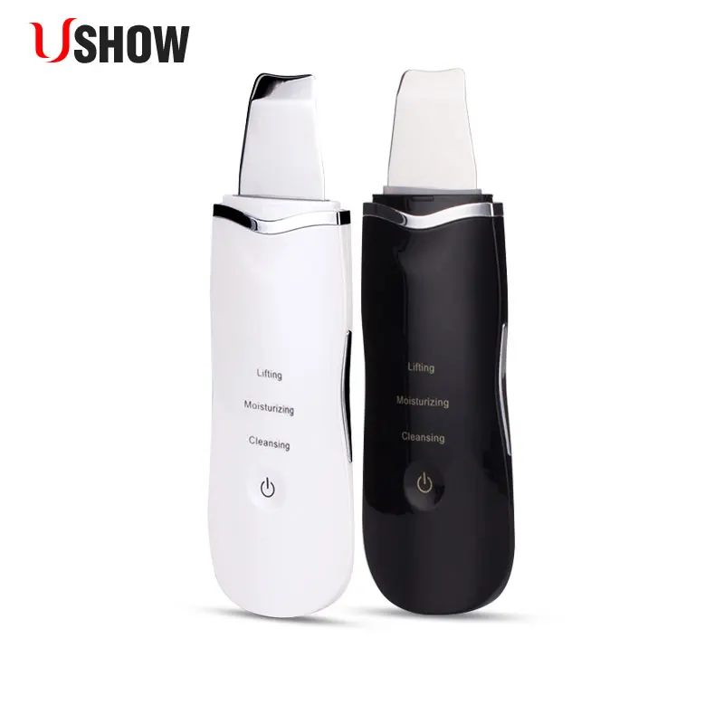USHOW Rechargeable Ultrasonic Face Skin Scrubber Facial Cleaner Blackhead Removal Cleaner Exfoliating Pore Cleaner Tools