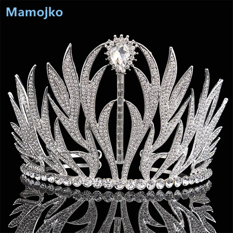 

Mamojko New Wholesale Silver Crystal Queen Crown Wedding Dress Accessories Fashion Headdress Hair Jewelry Rhinestone Bride Tiara