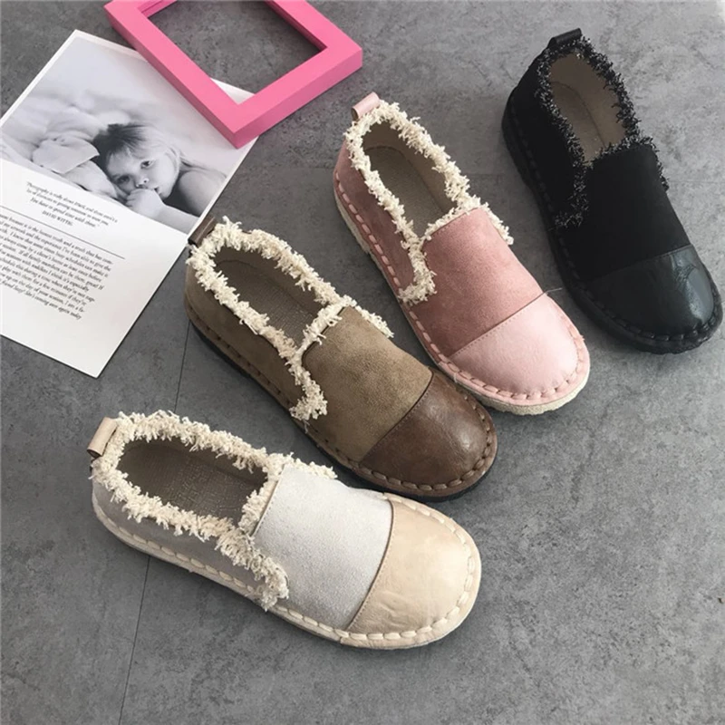 

2018 new round toe casual soft soled shoes retro simple flat shoes.