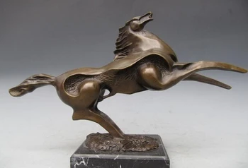 

song voge gem S1018 12 Western exquisite Art Pure Bronze Copper Carved abstract Lucky Horse Statue